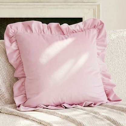 Elegant Ruffled Decorative Lumbar Pillow