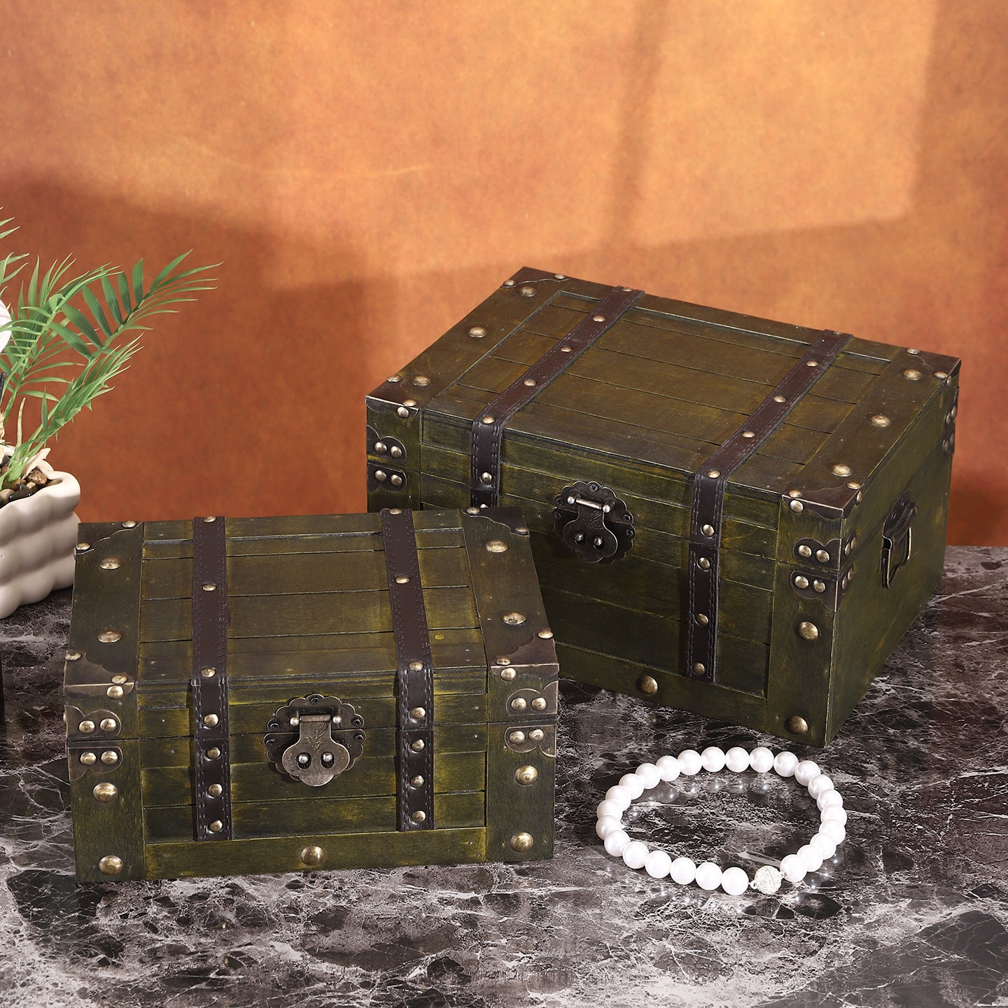 Vintage-Inspired Wooden Treasure Chest Homeandso