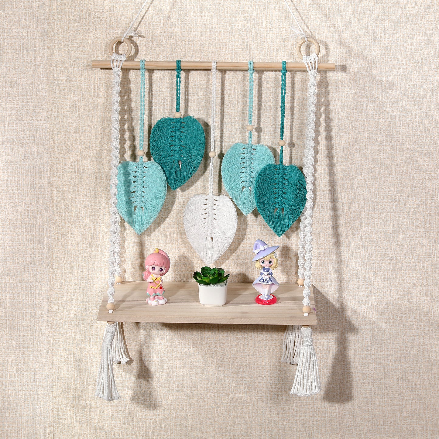 Macrame Leaf Shelf Decor Homeandso