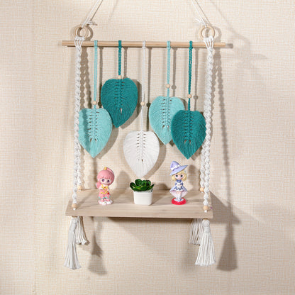 Macrame Leaf Shelf Decor Homeandso