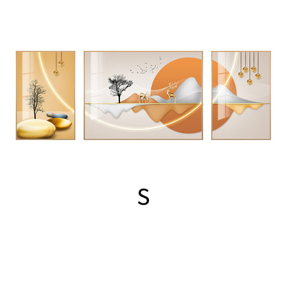 Abstract Elephant-Themed Canvas Triptych Art Homeandso