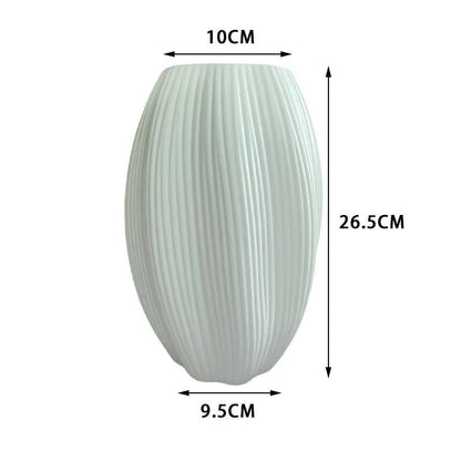Decorative Ribbed Ceramic Vase