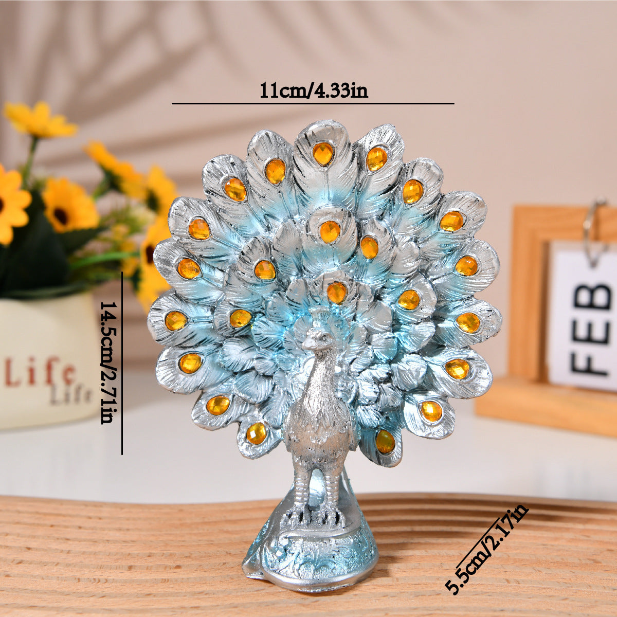 Decorative Peacock Figurine Homeandso