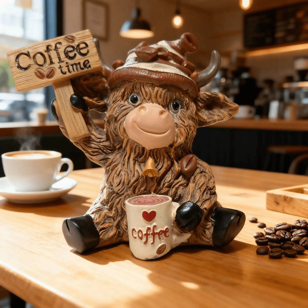 Cow Coffee Figurine Homeandso
