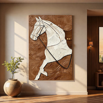 Textured Horse-Themed Canvas Wall Art Homeandso