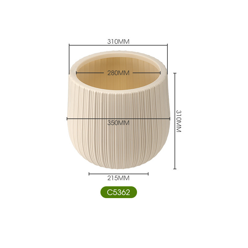 Decorative Ribbed Ceramic Planter Homeandso