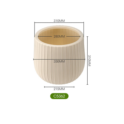 Decorative Ribbed Ceramic Planter Homeandso