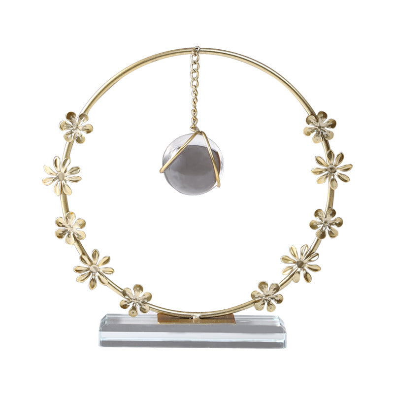Floral Heart-Shaped Crystal Ball Stand Homeandso