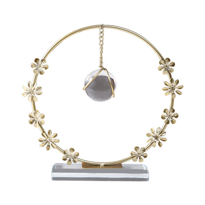 Floral Heart-Shaped Crystal Ball Stand Homeandso