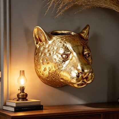 Decorative Leopard Head Planter Homeandso