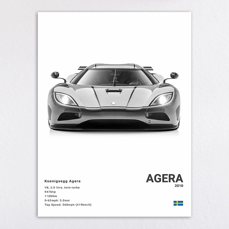 Vintage-Inspired Ford Mustang GT500 Art Print Homeandso