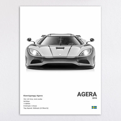 Vintage-Inspired Ford Mustang GT500 Art Print Homeandso