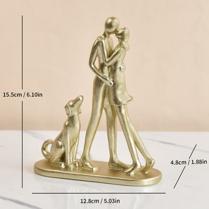 Love Couple and Dog Figurine Homeandso