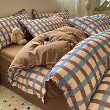 Textured Geometric Pattern Bedding Set