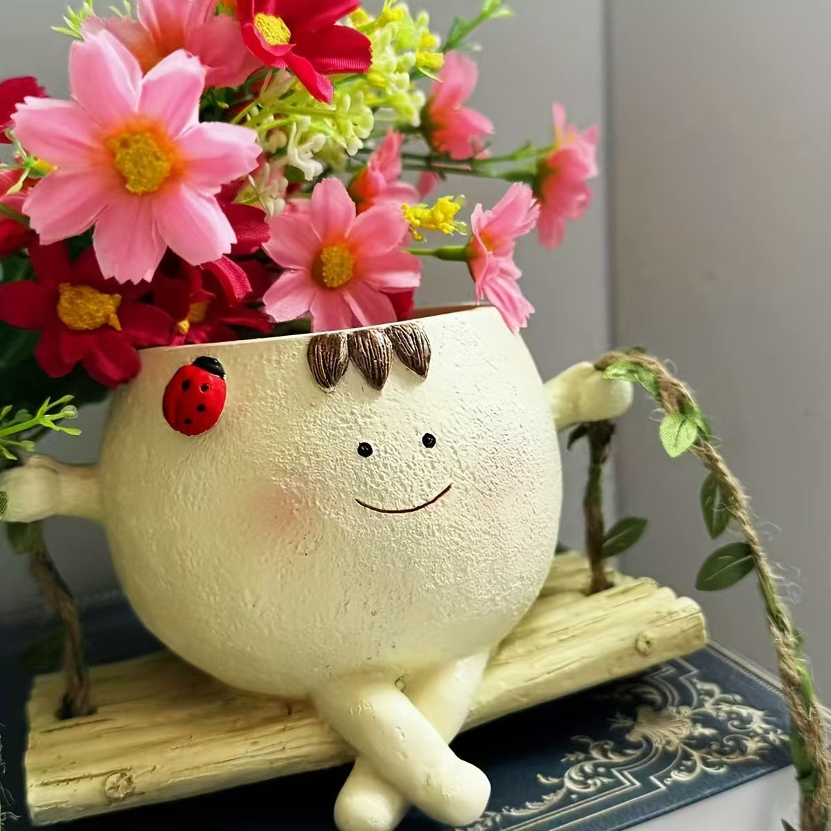 Playful Swinging Planter Holder Homeandso