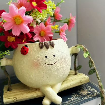 Playful Swinging Planter Holder Homeandso