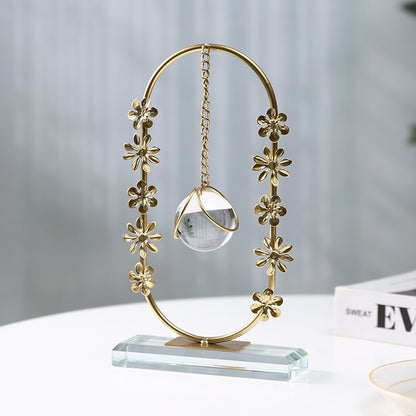 Floral Heart-Shaped Crystal Ball Stand Homeandso