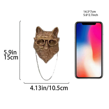 Decorative Wolf Head Phone Holder Homeandso