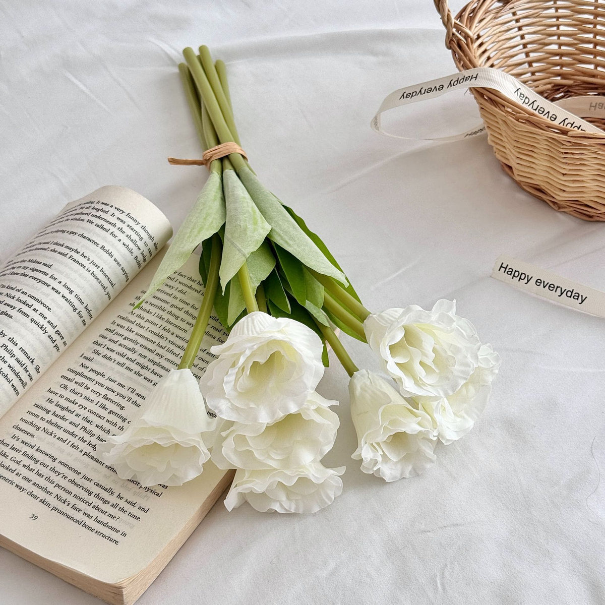Realistic Silk Tulip Bouquet for Home Display