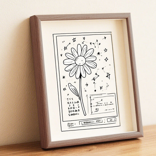 Whimsical Floral Illustration Frame