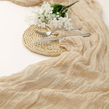 Wo Elegant Crinkled Chiffon Table Runner