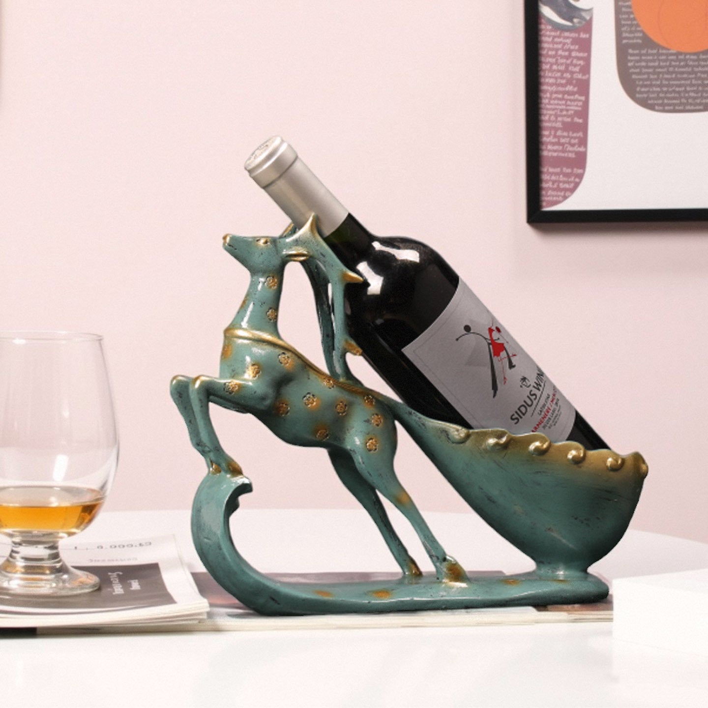 Artistic Deer Wine Bottle Holder Homeandso