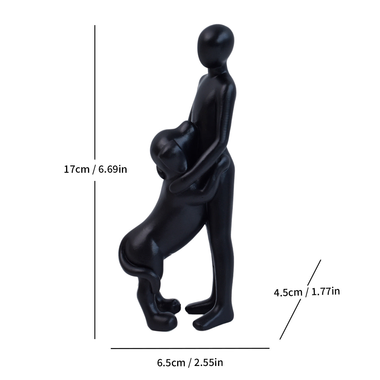 Abstract Couple and Dog Figurine Homeandso