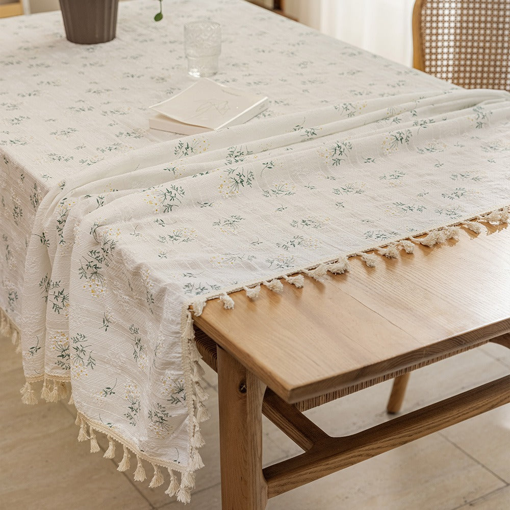 Floral Embroidered Tablecloth