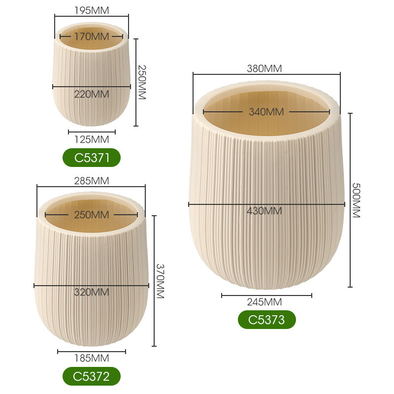 Homeandso Decorative Ribbed Ceramic Planter