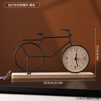 Bicycle-Themed Decorative Analog Clock Homeandso