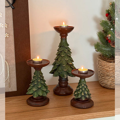Decorative Pine Tree Candle Holder