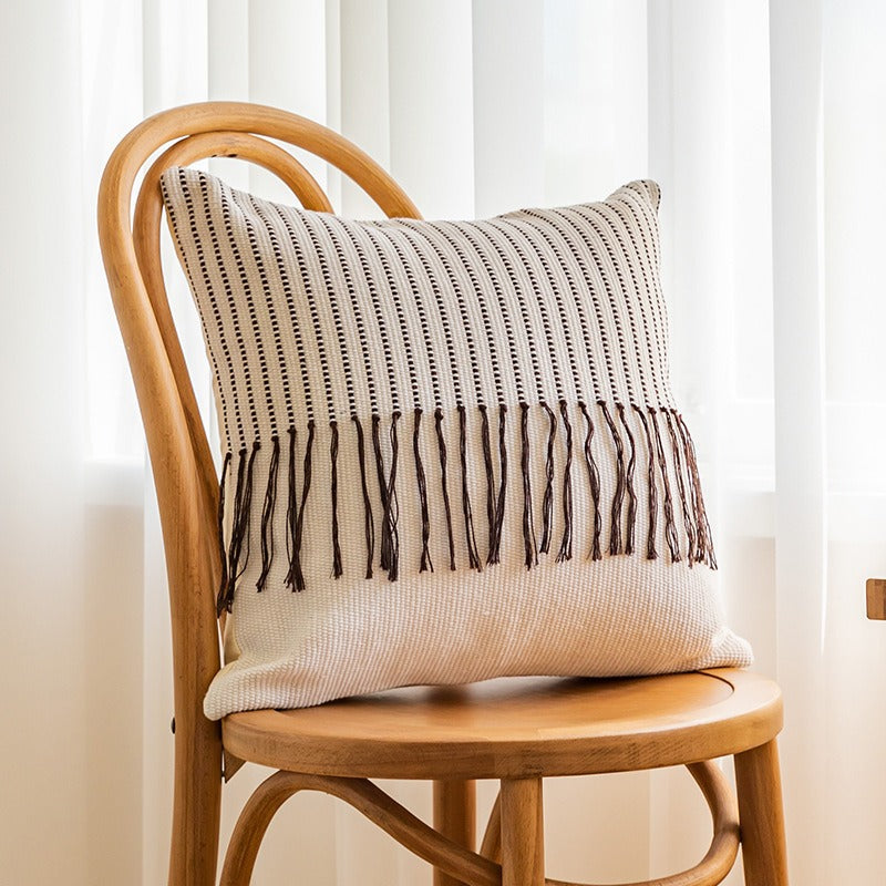 Textured Fringe Throw Pillow