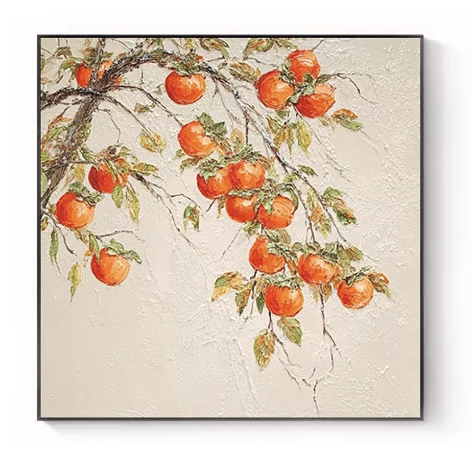 Textured Orange Botanical Wall Art Homeandso