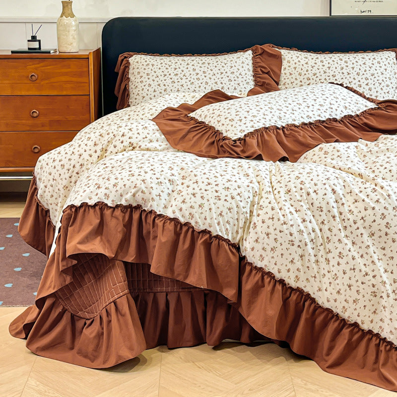 Floral Ruffled Bedding Set
