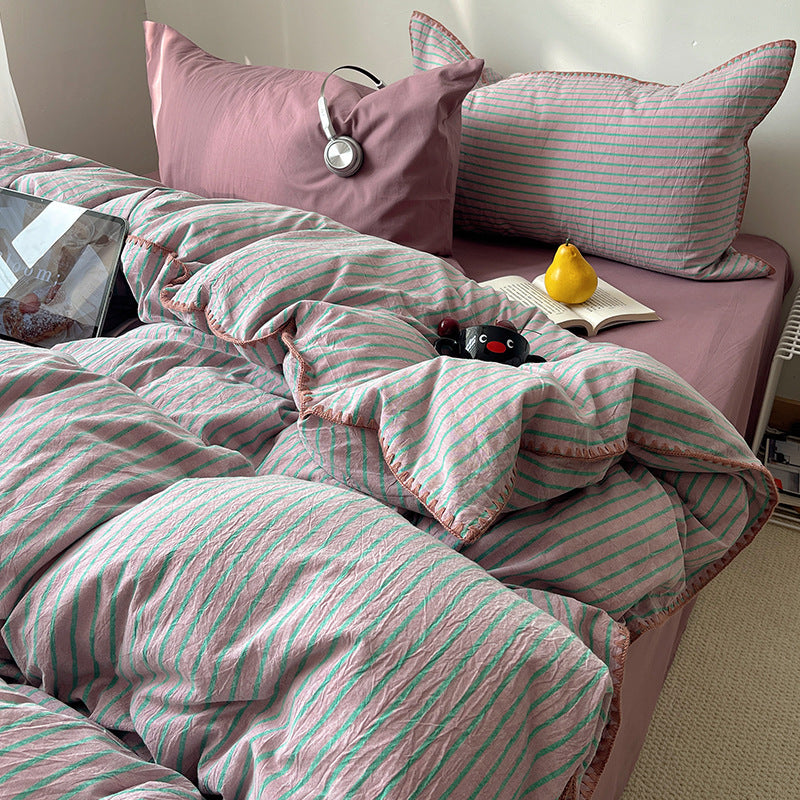 Decorative Striped Duvet Cover Set Homeandso