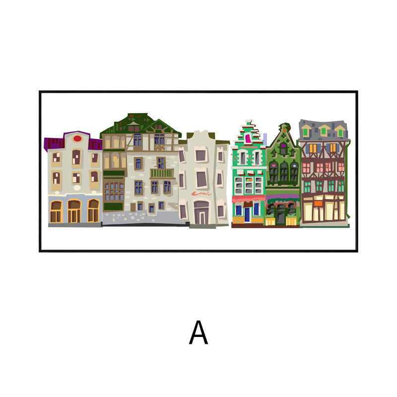 Framed Illustrative Cityscape Wall Art Homeandso