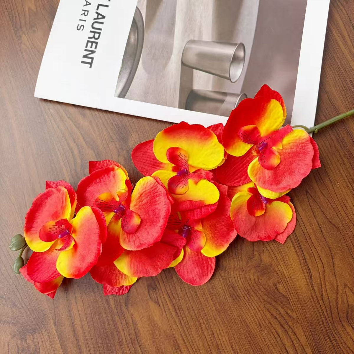 Faux Orchid Floral Spray