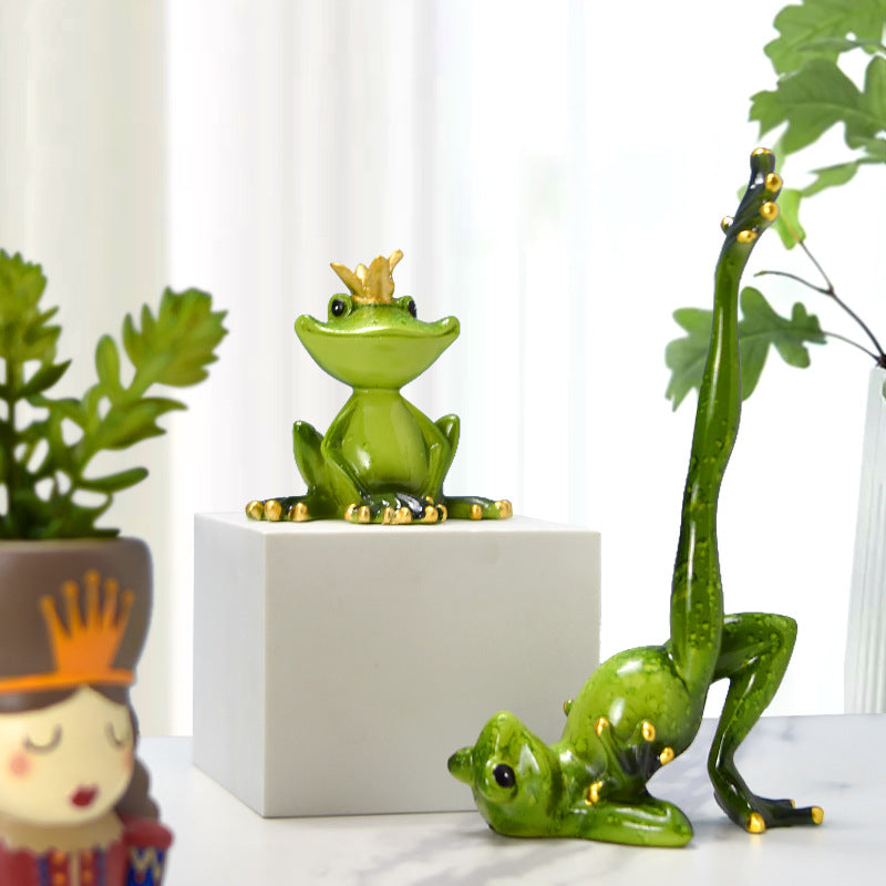 Elegant Yoga Frog Sculpture Homeandso