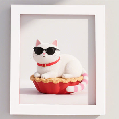 Playful Cat Illustration Frame