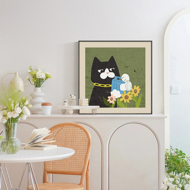 Decorative Cat-Themed Framed Artwork Homeandso