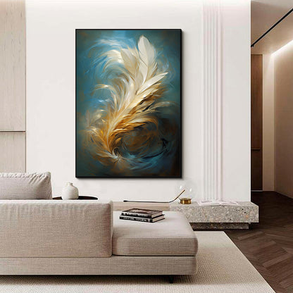 Feather-Inspired Framed Artwork Homeandso