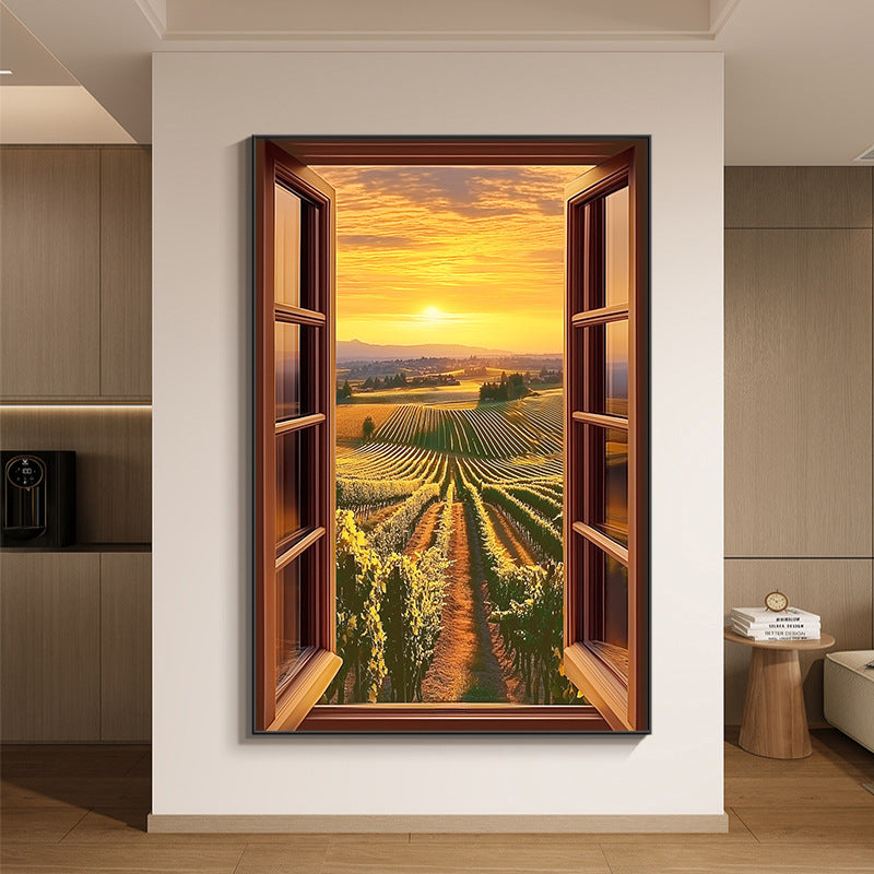 Coastal Window View Canvas Art Homeandso