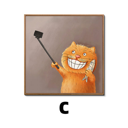 Whimsical Cat Illustration Framed Artwork Homeandso