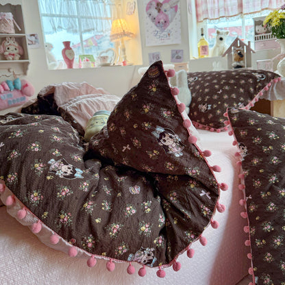 Heart Patterned Decorative Pillow and Duvet Cover Set Homeandso