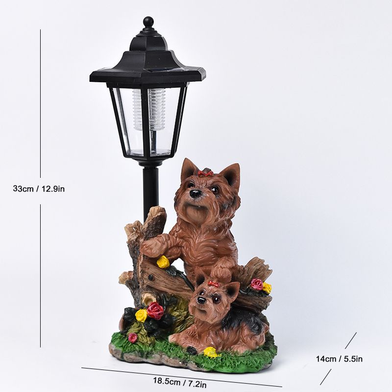 Outdoor Garden Solar Lantern with Stork Figurine Homeandso