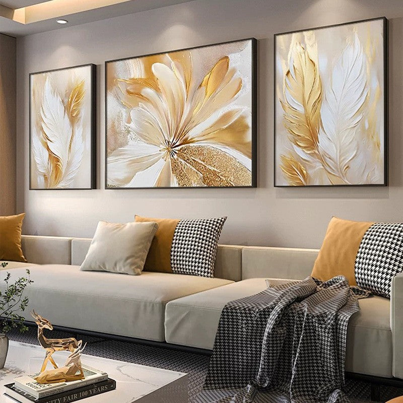 Abstract Floral Triptych Canvas Art Homeandso