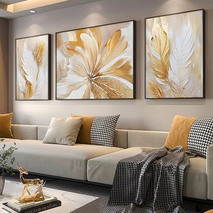 Abstract Floral Triptych Canvas Art Homeandso