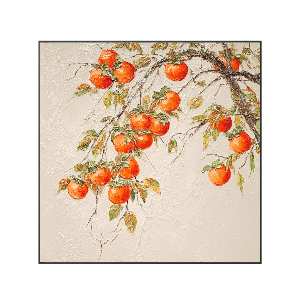 Textured Orange Botanical Wall Art Homeandso
