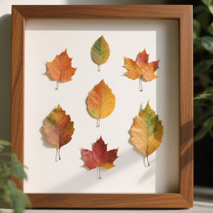 Framed Natural Leaf Art Display