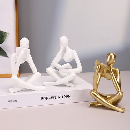Contemporary Sitting Reader Figurine Homeandso